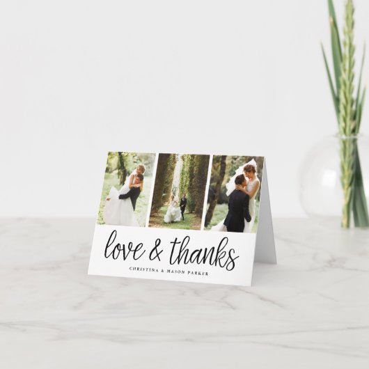 Script chic | Mariage Photo Collage Merci (Devant)