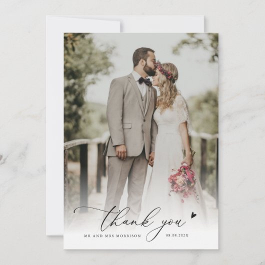 script chic simple photo mariage merci (Devant)