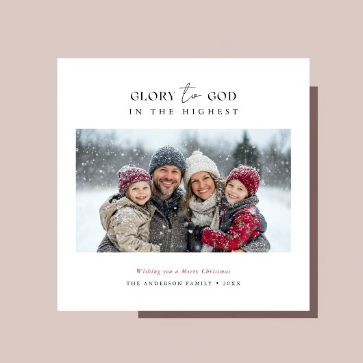 Script Christelijk Christmas Glory To God Foto Roo Feestdagenkaart