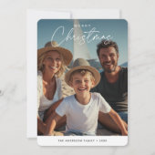 Script Christmas Beachy Nautical Family Kinder fot Feestdagenkaart (Voorkant)