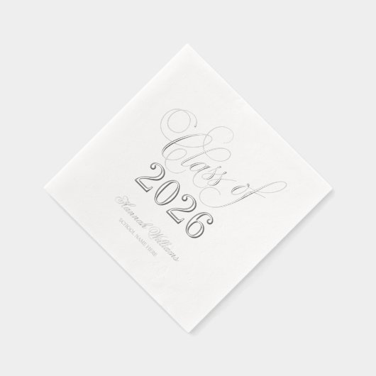 Script Class of 2025 Afstuderen Silver Folie Servetten (Rechts)