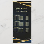 Script Classic black and gold Price List Menu (Devant)