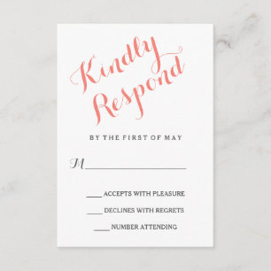 Script classique Carte RSVP Mariage élégant