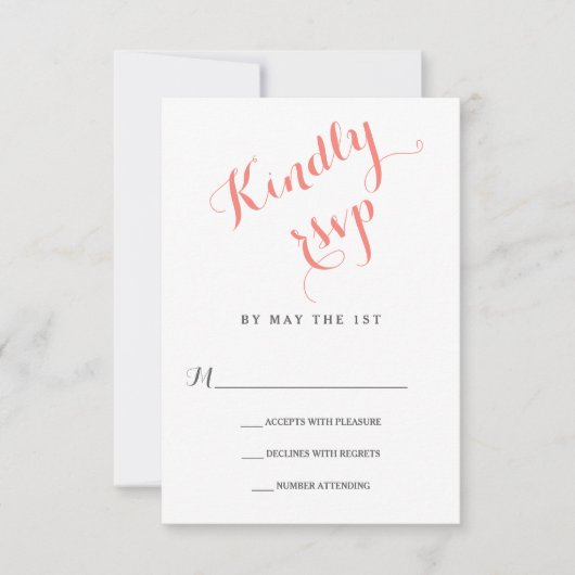 Script classique | Carte RSVP Mariage élégant (Devant)