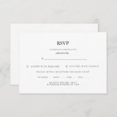 Script classique élégant Noir Blanc Mariage RSVP (Devant / Derrière)