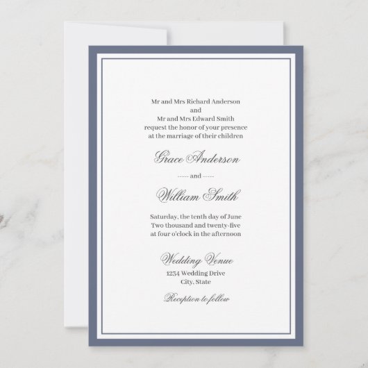 Script classique Faire-part de mariage des deux pa (Devant)