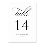 Script classique Mariage élégant Numéro de table 1 (Dos)