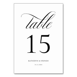 Script classique Mariage élégant Numéro de table 1