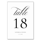Script classique Mariage élégant Numéro de table 1 (Dos)