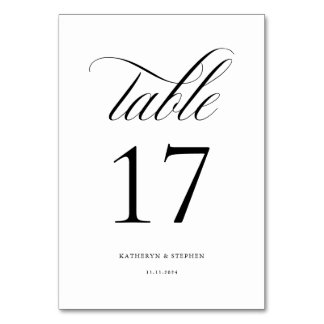 Script classique Mariage élégant Numéro de table 1