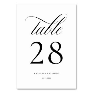 Script classique Mariage élégant Numéro de table 2