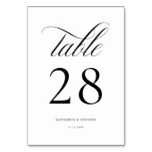 Script classique Mariage élégant Numéro de table 2 (Dos)
