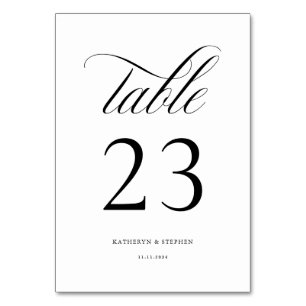 Script classique Mariage élégant Numéro de table 2