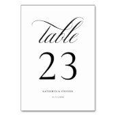 Script classique Mariage élégant Numéro de table 2 (Dos)
