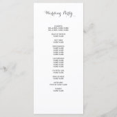 Script classique | Programme de mariage (Dos)