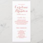 Script classique | Programmes de mariage rose cora (Devant)