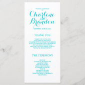 Script classique | Programmes de mariage turquoise (Devant)