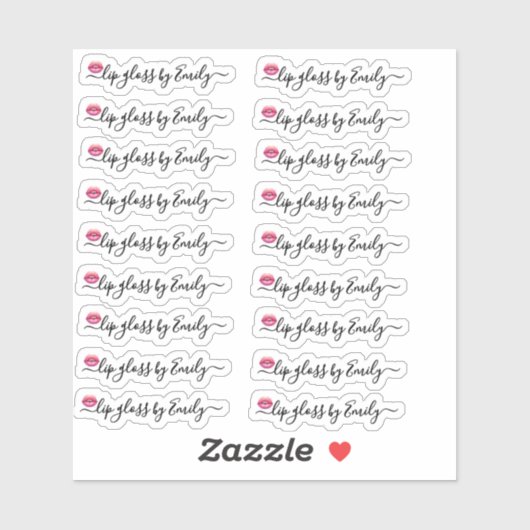 Script Clear Lip Gloss Tube Étiquette (Feuille)