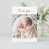 Script Coeur neutre Photo Carte de remerciements b (Debout devant)