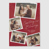 Script Collage Religieuze Magnetische Kerst Kaart (Voorkant)