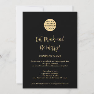Script Company Logo Christmas Party Goud Zwart Kaart