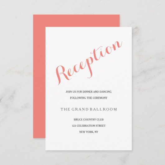 Script Corail rose | Carte du boîtier de réception (Devant / Derrière)