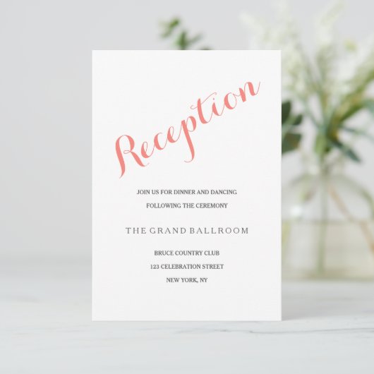 Script Corail rose | Carte du boîtier de réception (Debout devant)