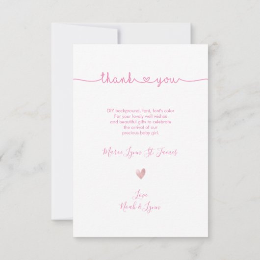 Script couleur Merci baby shower do-it-yourself (Dos)