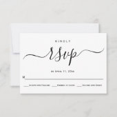 Script curieux calligraphie mariage carte RSVP (Devant)
