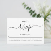 Script curieux calligraphie mariage carte RSVP (Debout devant)