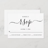 Script curieux calligraphie mariage carte RSVP (Devant / Derrière)