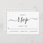Script curieux calligraphie mariage carte RSVP (Devant / Derrière)
