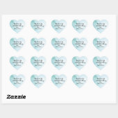 Script Custom Bedankt Heart Blue Waterverf Hart Sticker (Vel)