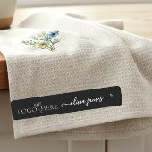 Script Custom logo en tekst zwarte stof kleding Labels