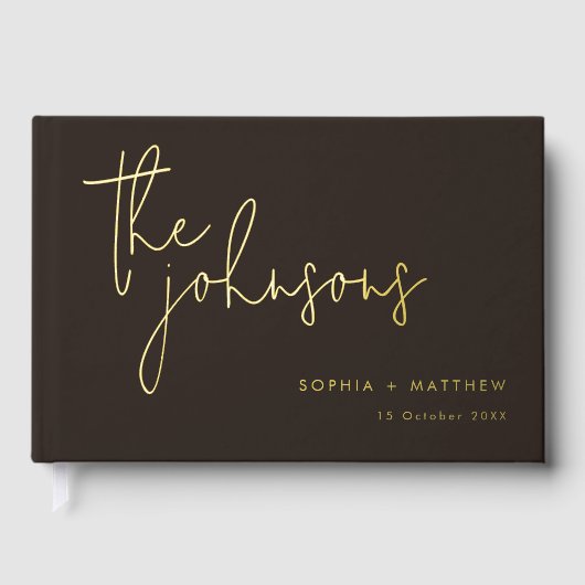 Script Custom Names Mariage Foil Livre d'invité (Recto)