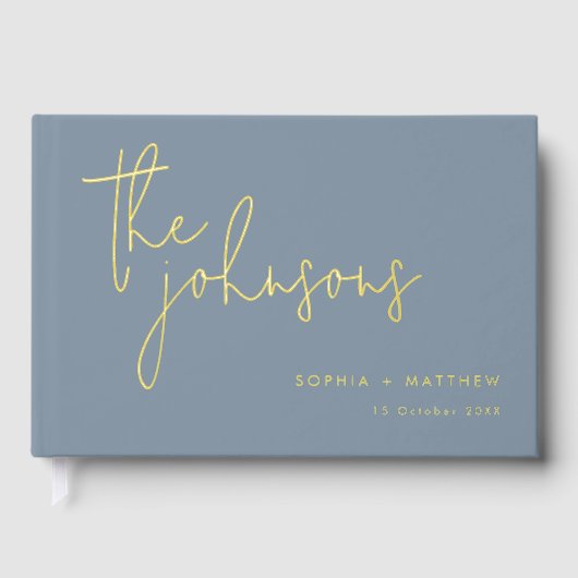Script Custom Names Mariage Foil Livre d'invité (Recto)