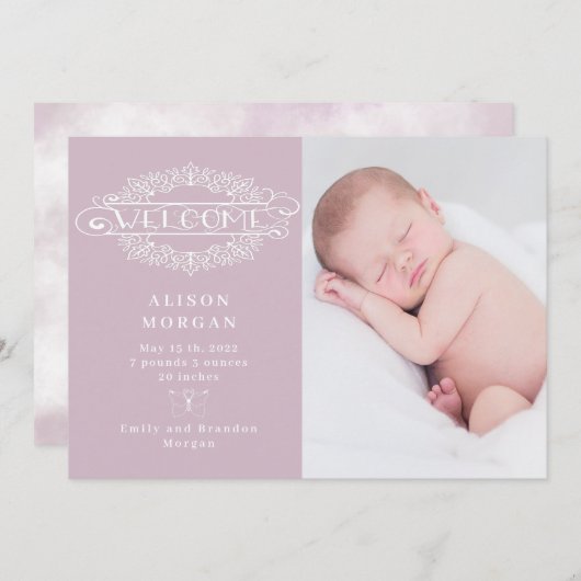 script d'accueil faire-part de naissance de brouss (Devant / Derrière)