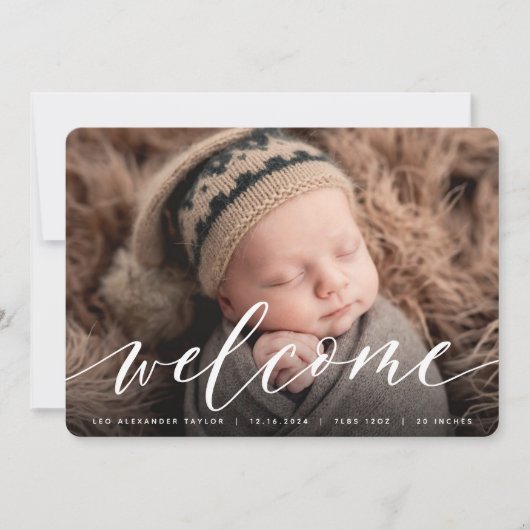 Script d'accueil | Faire-part de naissance photo (Devant)