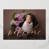 Script d'accueil | Faire-part de naissance rose Go (Recto)