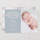 script d'accueil papillon bleu faire-part de naiss (Devant / Derrière)