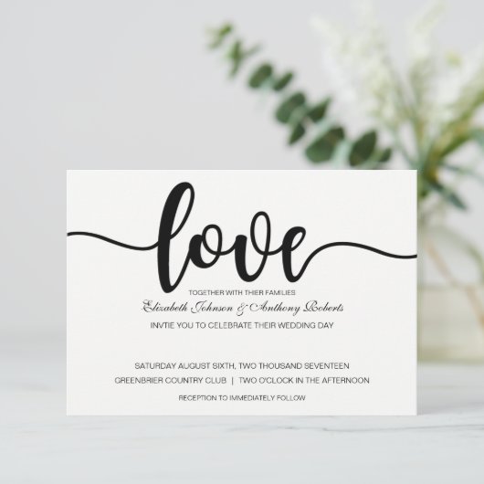 Script d'amour simple | Invitations de mariage mod (Debout devant)