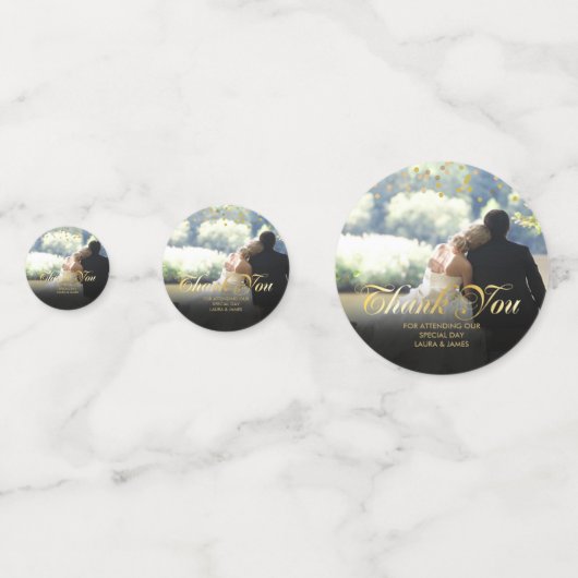 Script Dank Je Foto Goud Confetti (Voorkanten)