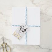 Script Dank Je Gouden Harten Confetti Cadeaulabel (Met Touw)