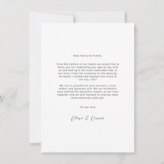 Script Dank u Huwelijksfotokaart Bedankkaart (Achterkant)