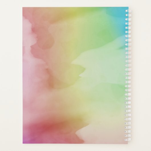 Script d'aquarelle moderne Rainbow Pastel - Planne (Dos)