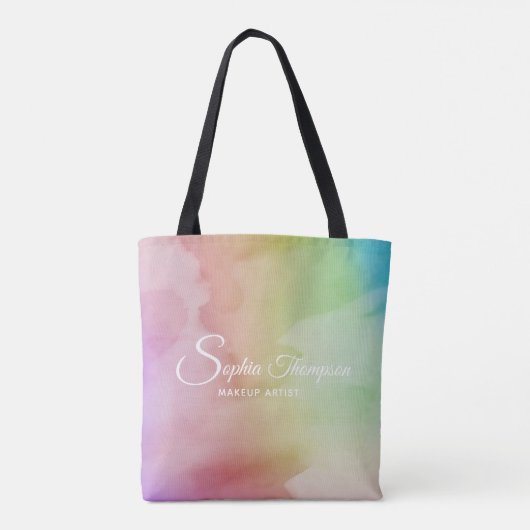 Script d'aquarelle moderne Rainbow Pastel - Sac fo (Dos)
