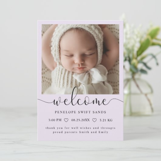 Script de bienvenue moderne 4 Faire-part de naissa (Debout devant)