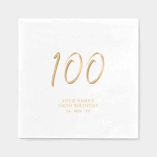 Script de brosse moderne 100e fête d'anniversaire (Recto)