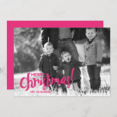 Script de brosse moderne Joyeux Carte photo de Noë (Devant / Derrière)