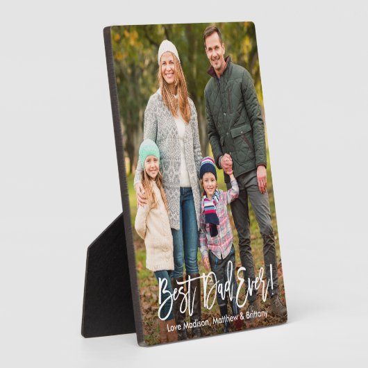 Script de brosse moderne Meilleur papa Ever Plaque (Côté)